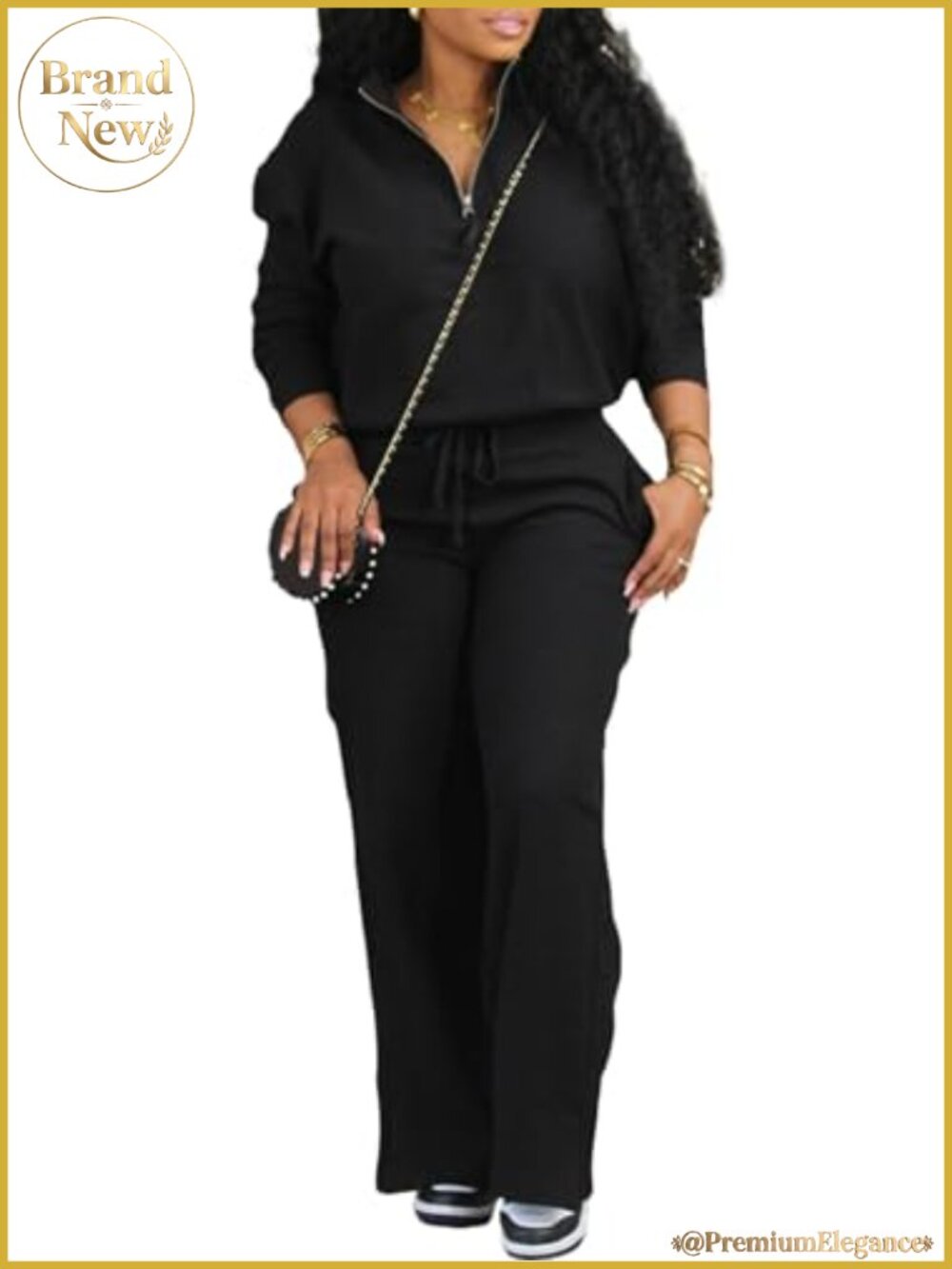 Womens 2 Piece Tracksuit Lounge Set Half Zip Sweatshirt Jogger Pants